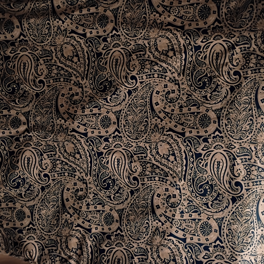 Paisley Print Midi Skirt - Black and Cream